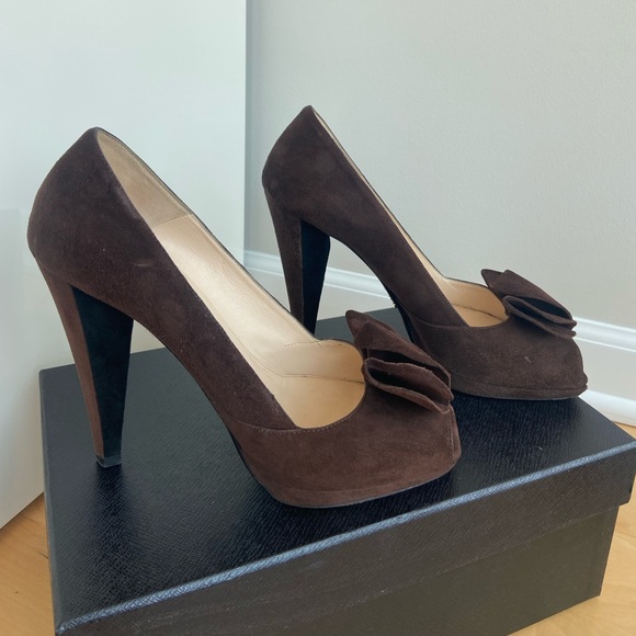 Prada Brown Suede Shoes size 40 - Picture 14 of 14
